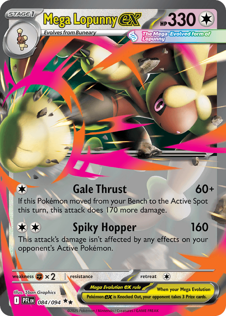 Mega Lopunny ex - 084/130 - Phantasmal Flames - Normal
