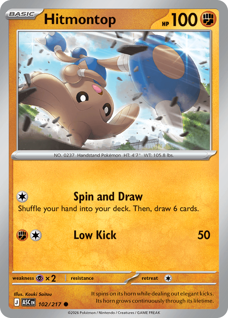 Hitmontop - 102/295 - Ascended Heroes - Normal