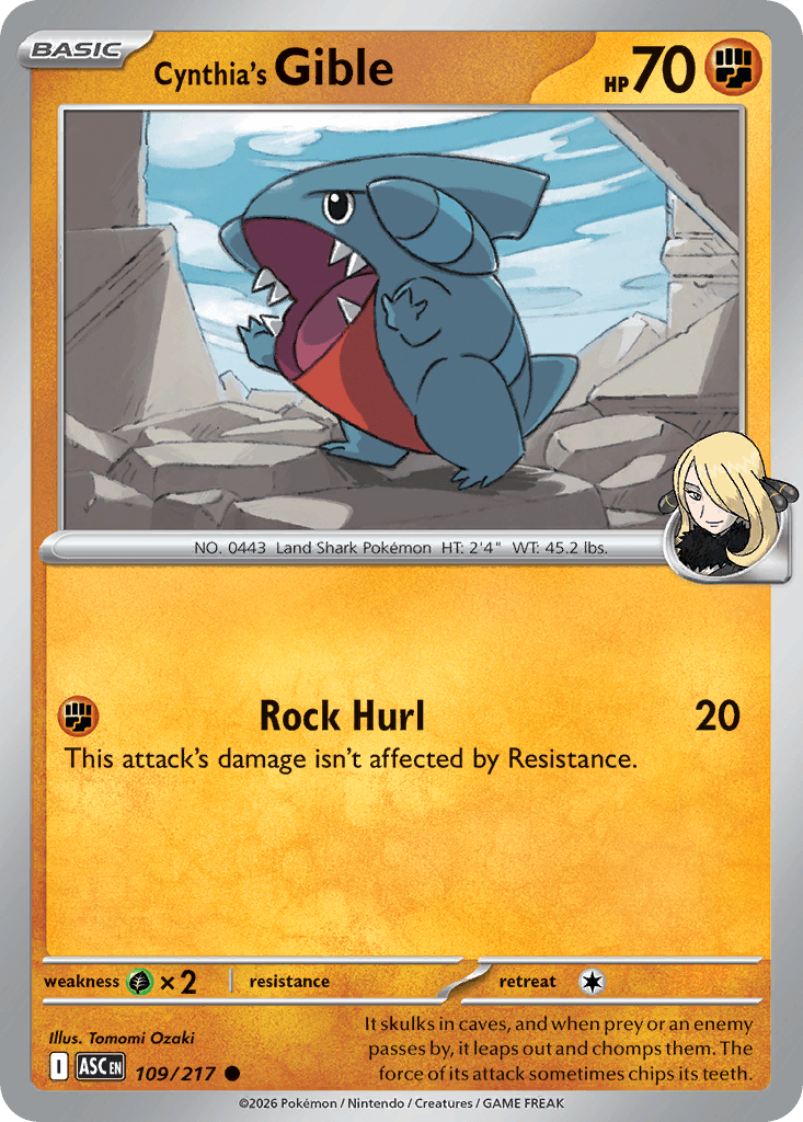 Cynthia's Gible - 109/295 - Ascended Heroes - Normal