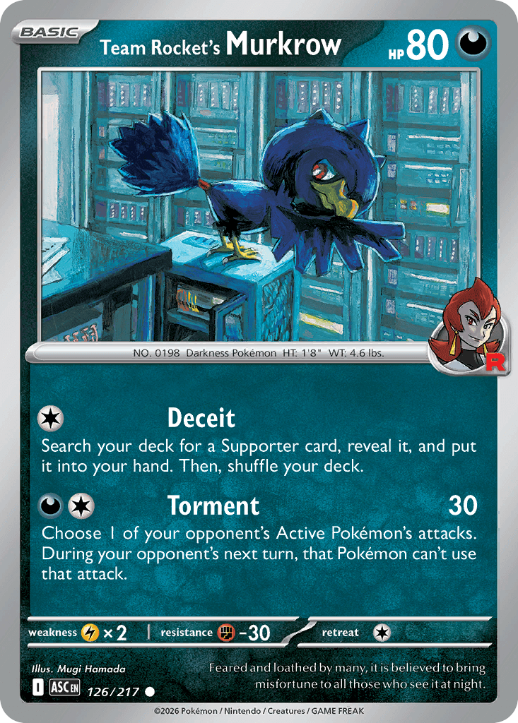 Team Rocket's Murkrow - 126/295 - Ascended Heroes - Normal