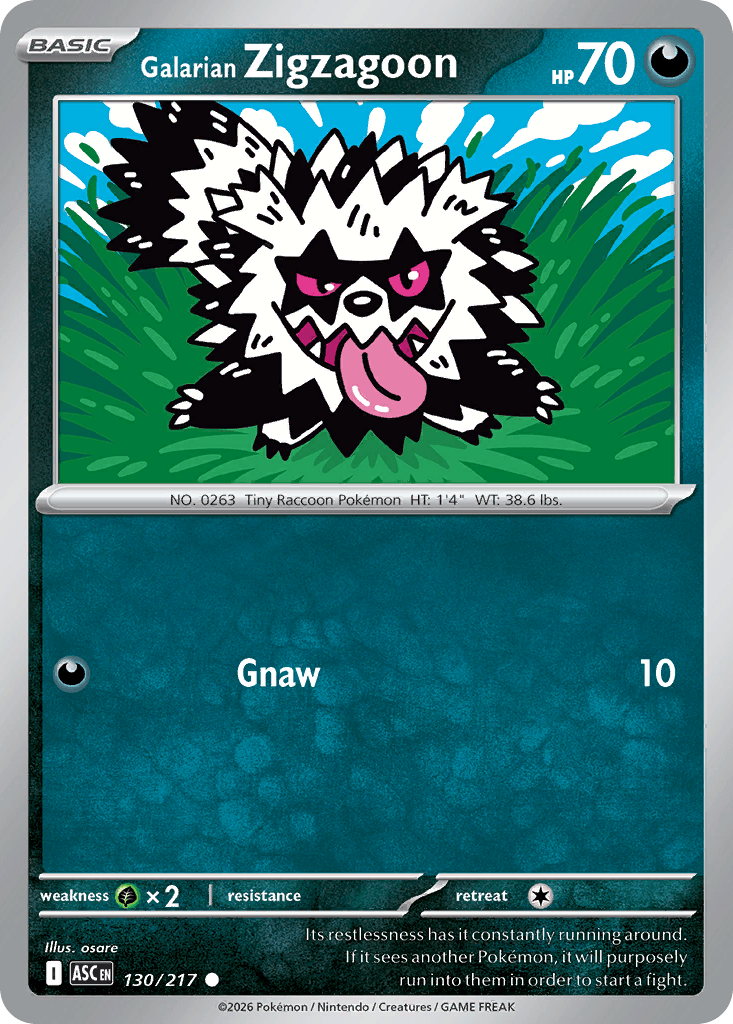 Galarian Zigzagoon - 130/295 - Ascended Heroes - Normal