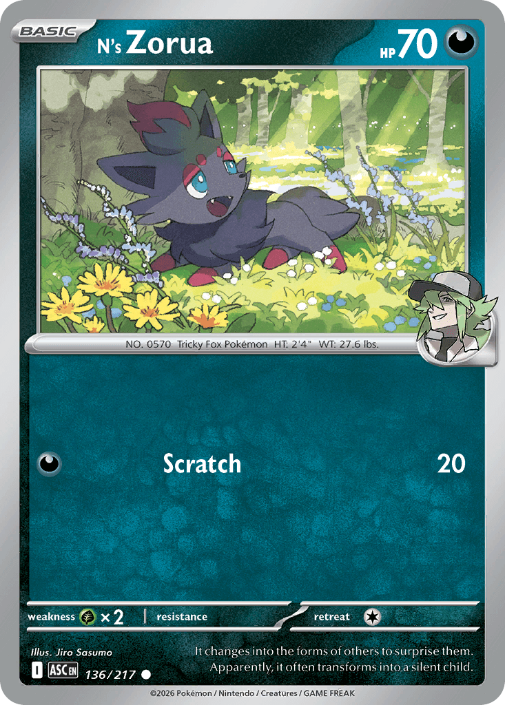 N's Zorua - 136/295 - Ascended Heroes - Normal