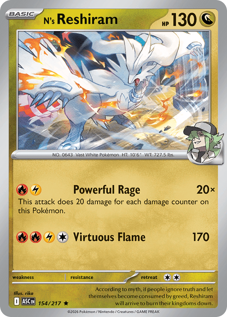N's Reshiram - 154/295 - Ascended Heroes - Holofoil