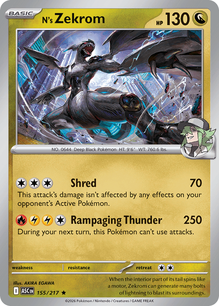 N's Zekrom - 155/295 - Ascended Heroes - Holofoil
