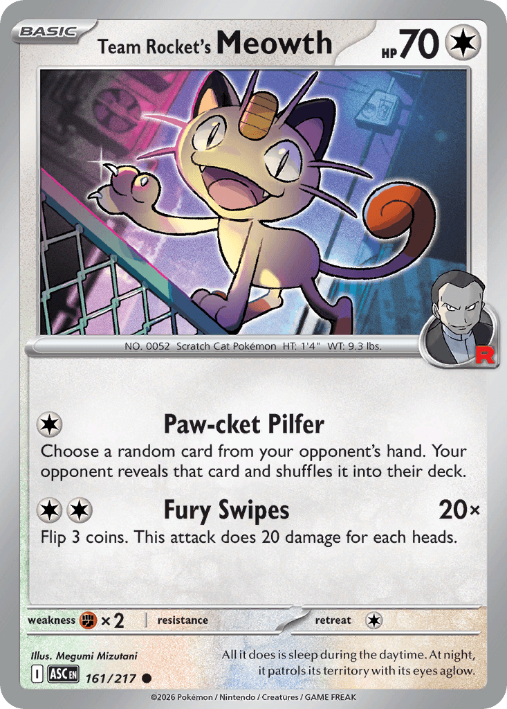 Team Rocket's Meowth - 161/295 - Ascended Heroes - Normal