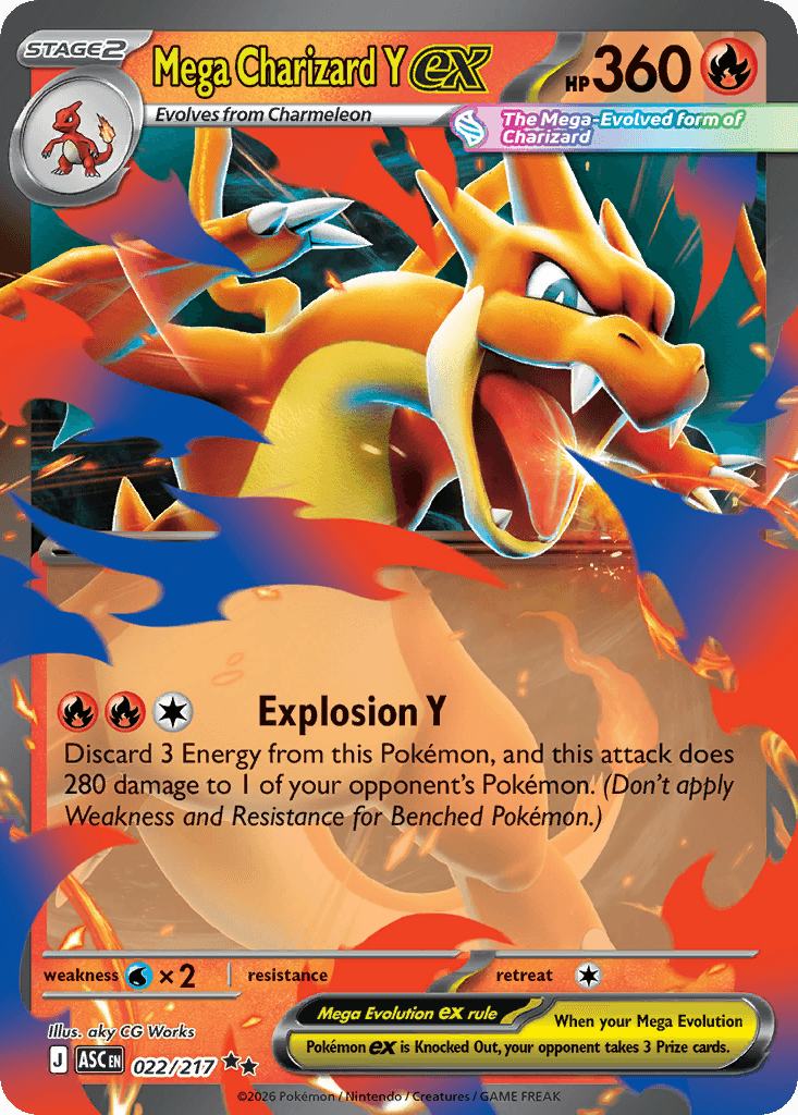 Mega Charizard Y ex - 022/295 - Ascended Heroes - Holofoil
