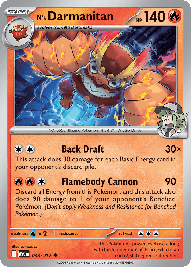 N's Darmanitan - 033/295 - Ascended Heroes - Normal