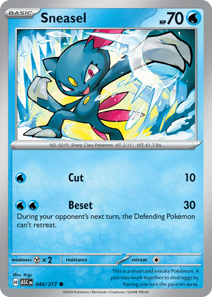 Sneasel - 044/295 - Ascended Heroes - Reverse Holofoil Dusk Ball