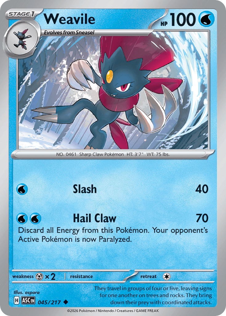 Weavile - 045/295 - Ascended Heroes - Normal