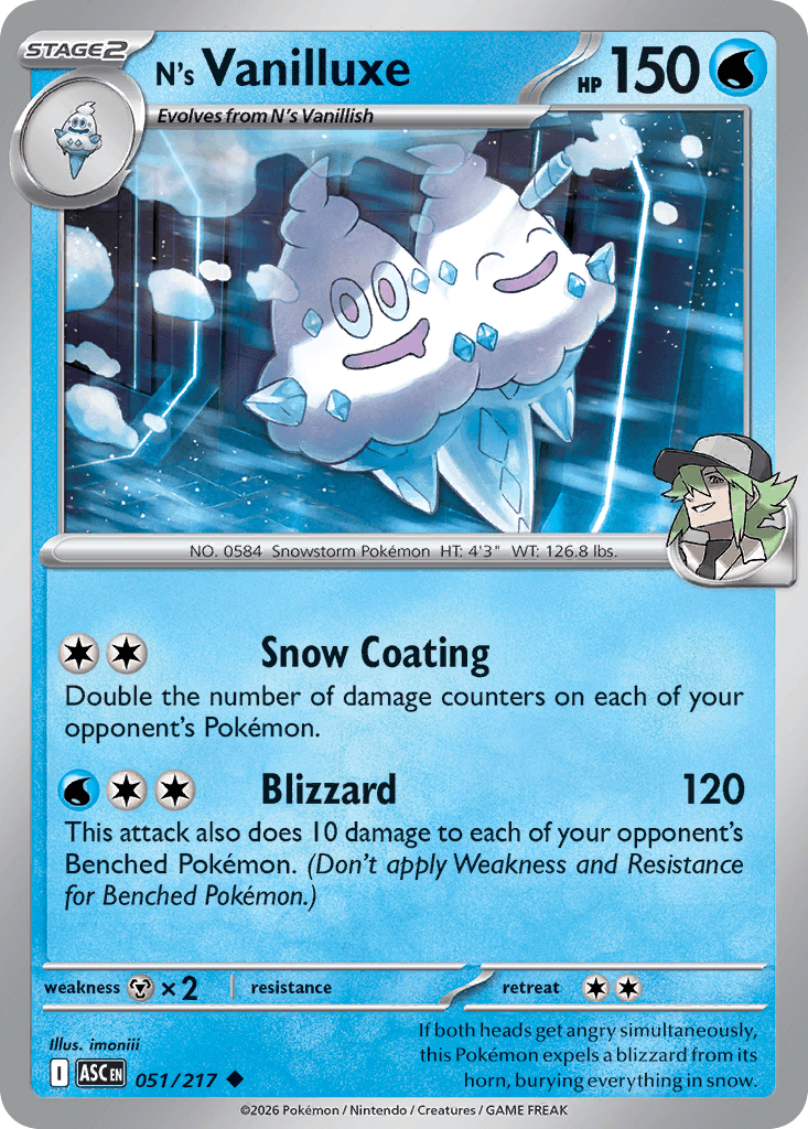 N's Vanilluxe - 051/295 - Ascended Heroes - Normal