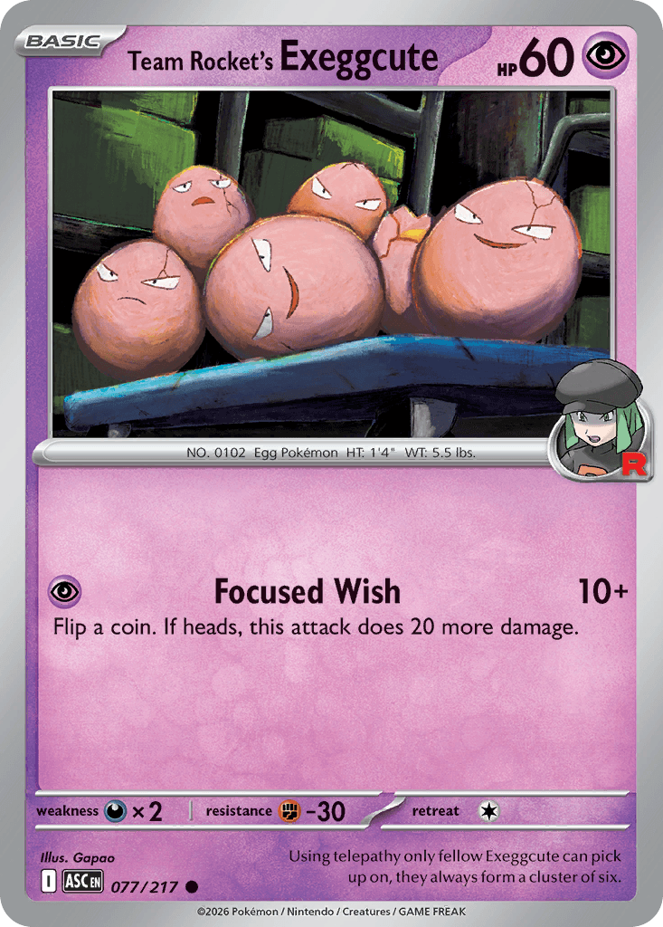 Team Rocket's Exeggcute - 077/295 - Ascended Heroes - Normal