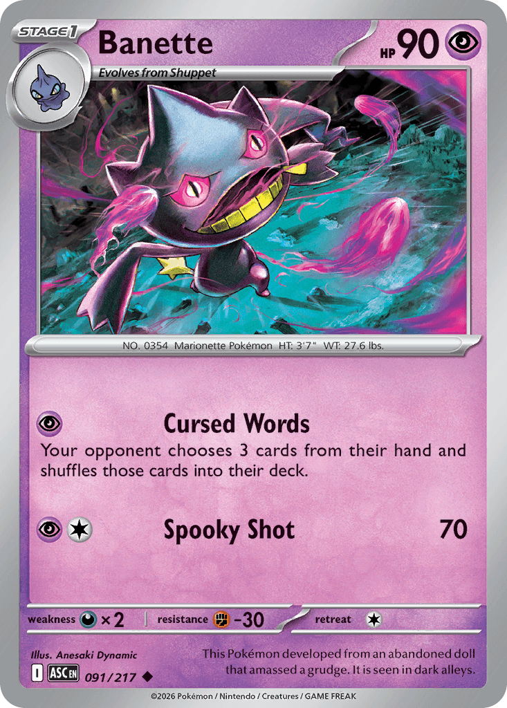 Banette - 091/295 - Ascended Heroes - Normal