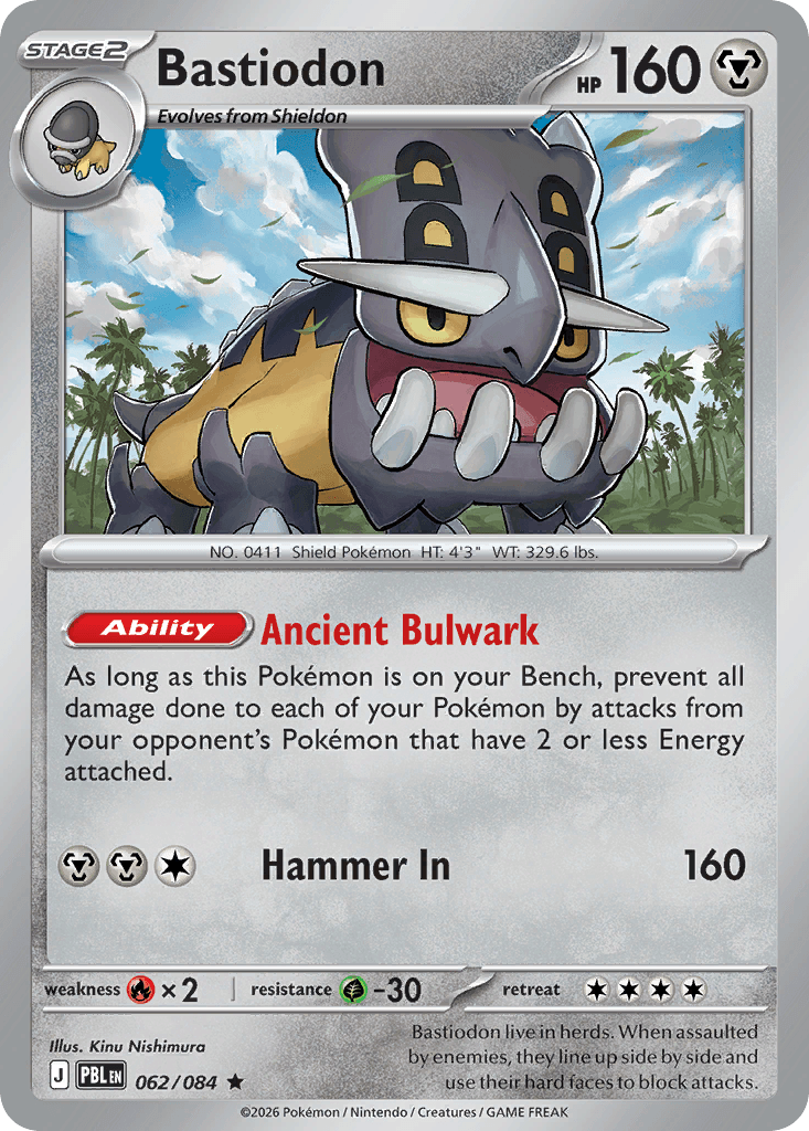 Bastiodon - 062/120 - Pitch Black - Holofoil