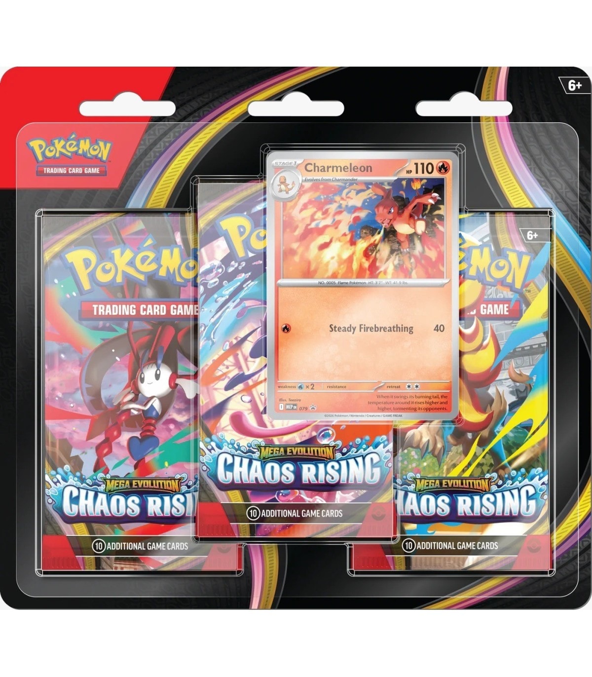 pokemon tcg mega evolution chaos rising 3 pack blister espanol pre orden 22 05 26